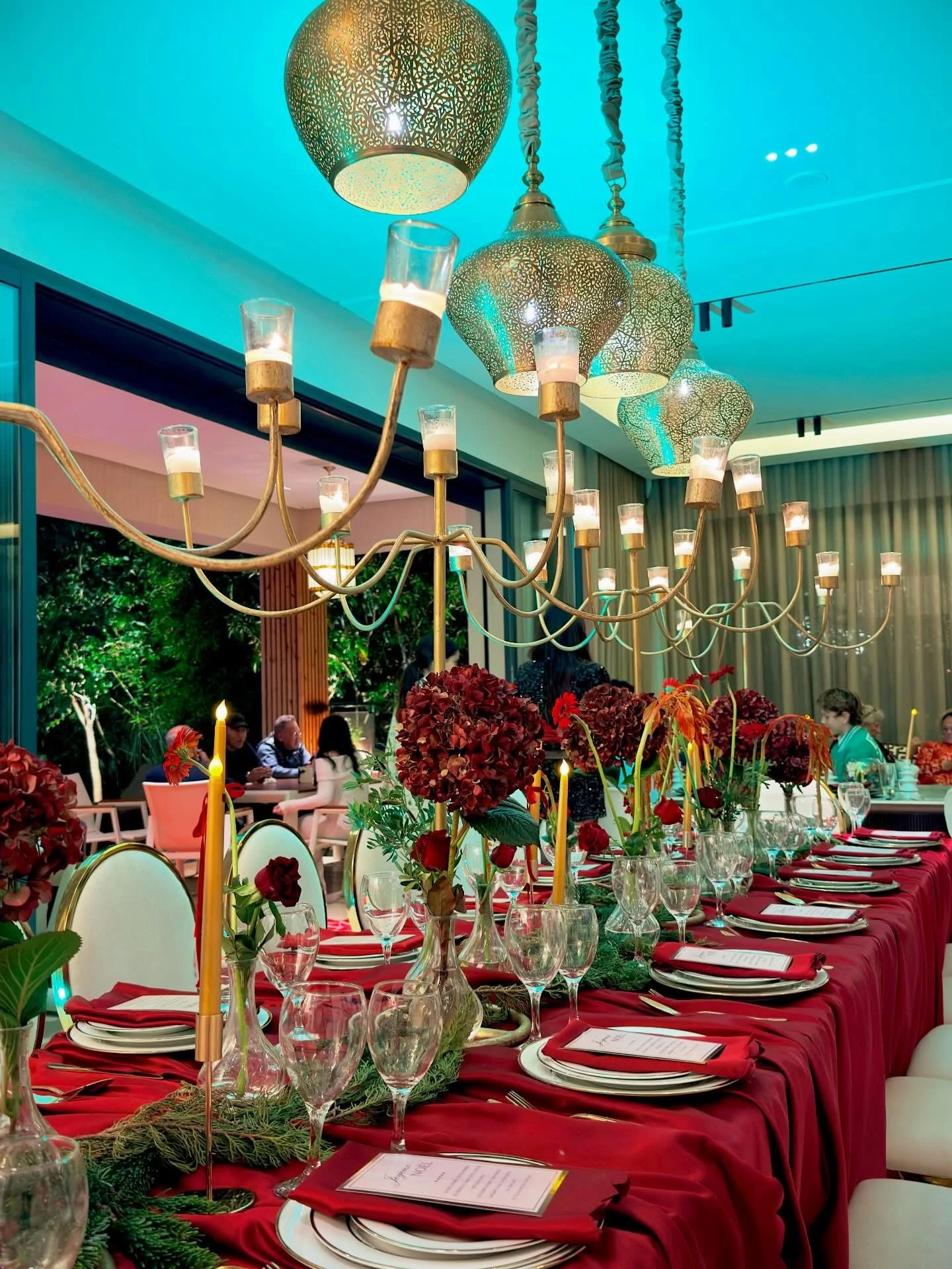 Mesa de recepción de boda en Marrakech